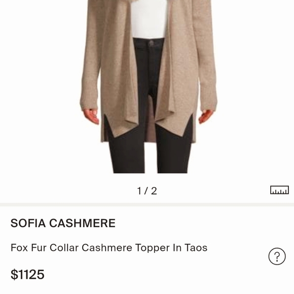 Sofia Cashmere Fox Fur Shawl Collar Topper - Picture 4 of 6